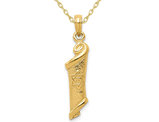 14K Yellow Gold Torah Schroll Pendant Necklace Charm with Chain